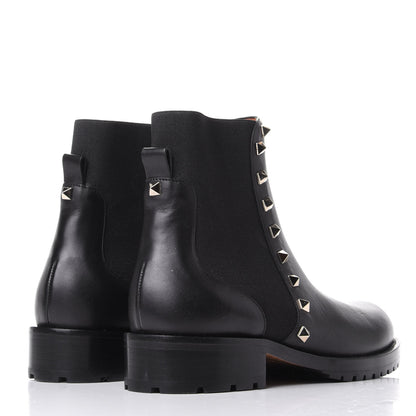 Valentino Garavani Calfskin Rockstud Beatle Chelsea 20mm Ankle Boots 36.5 Black 4 of 10