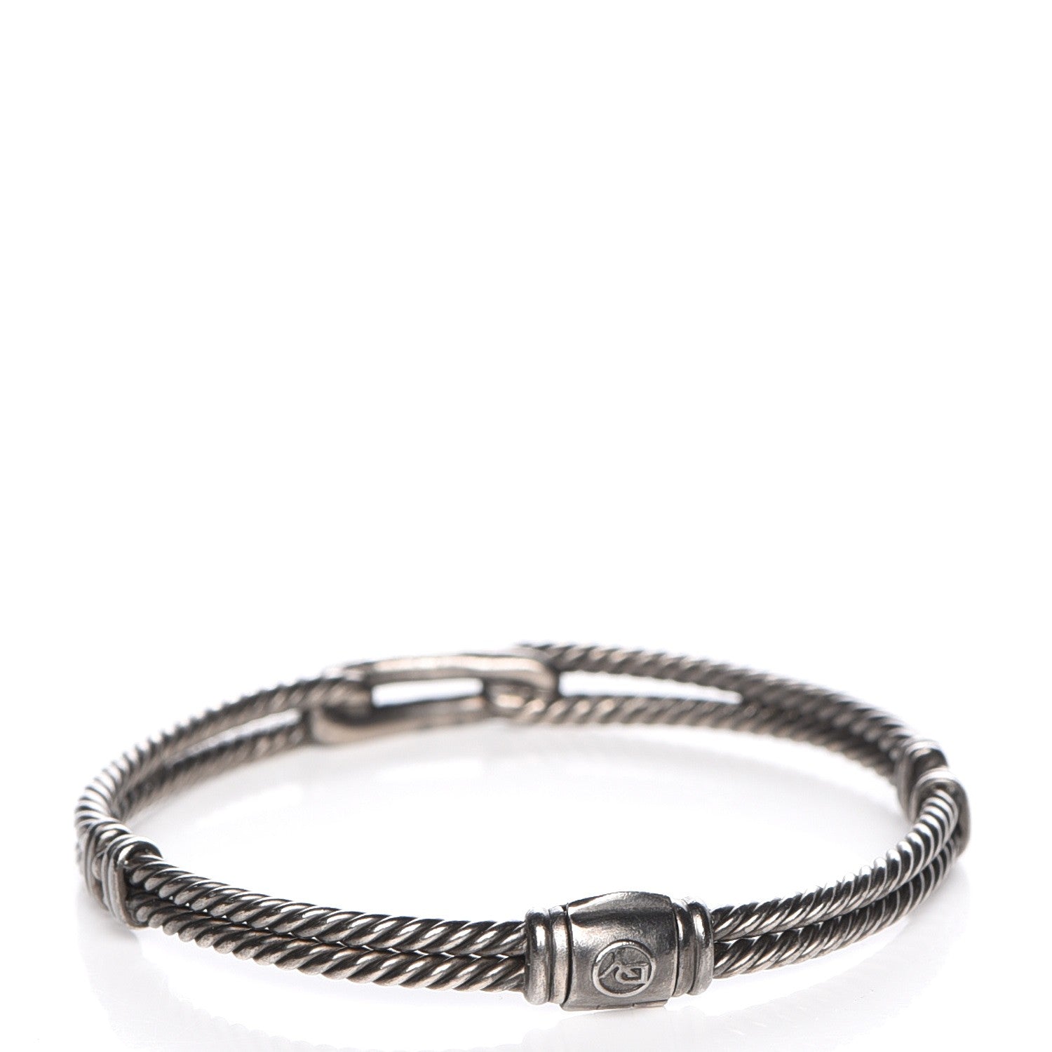 David Yurman Darkened Sterling Silver Diamond 7mm Mini Loop Labyrinth Bracelet 3 of 5