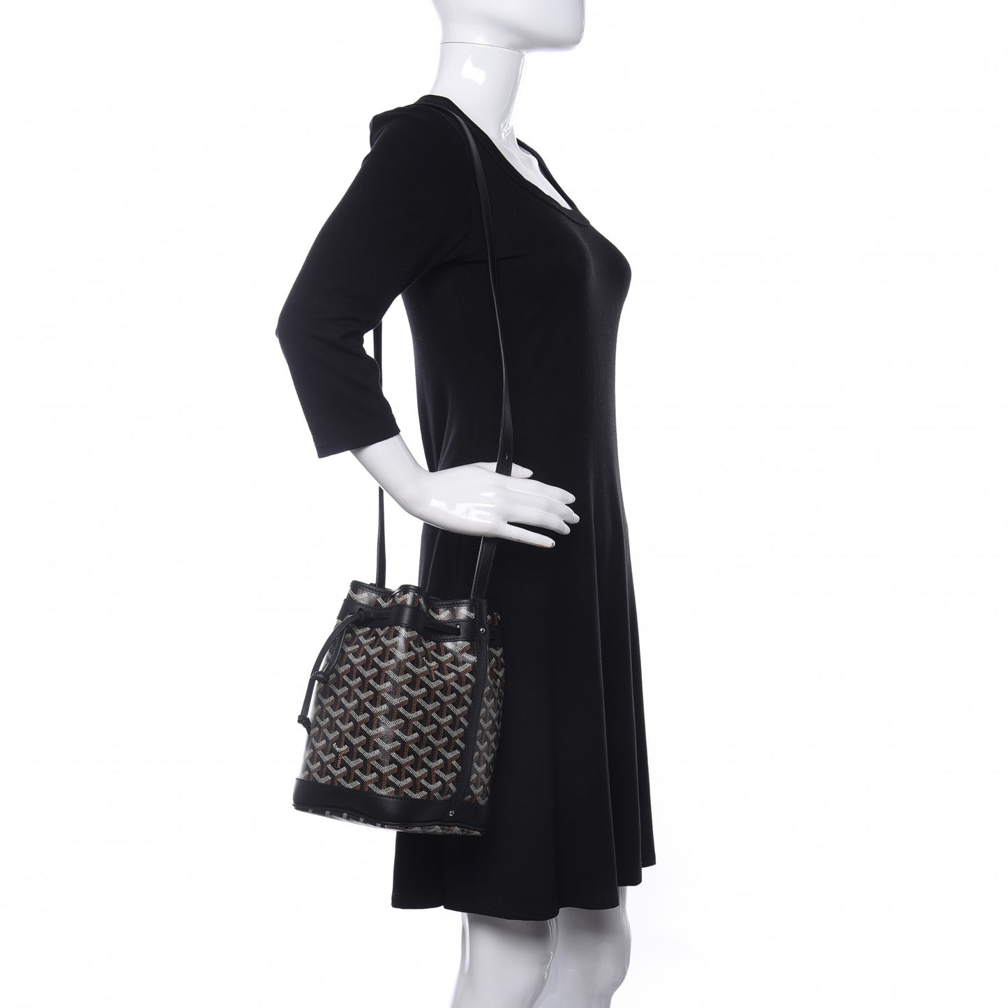 Goyardine Petit Flot Bucket Bag PM Black