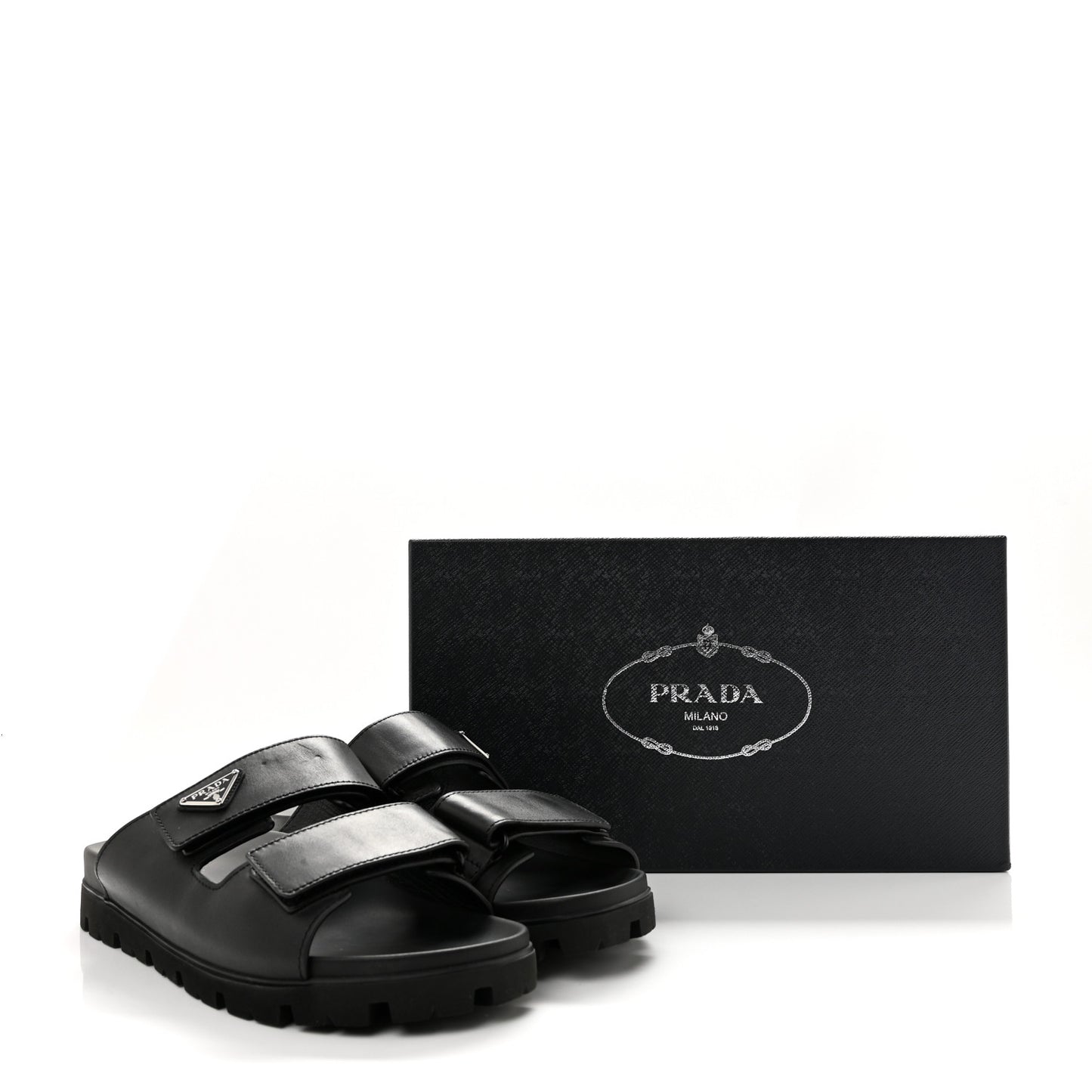 Vitello Sport Triangle Logo Mens Strap Sandals 11 Black