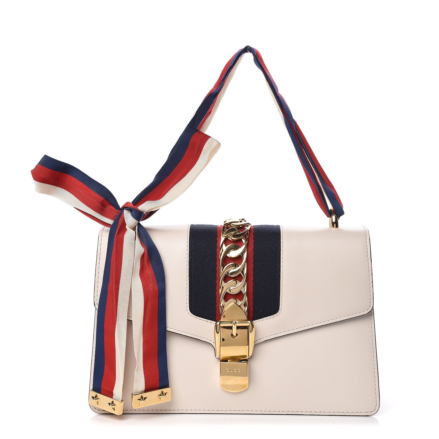 Gucci Calfskin Small Sylvie Shoulder Bag Off White 1 of 16