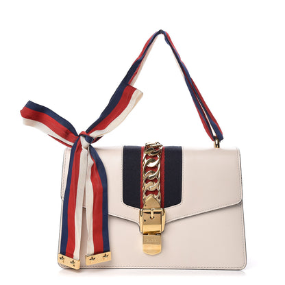 Gucci Calfskin Small Sylvie Shoulder Bag Off White 1 of 16
