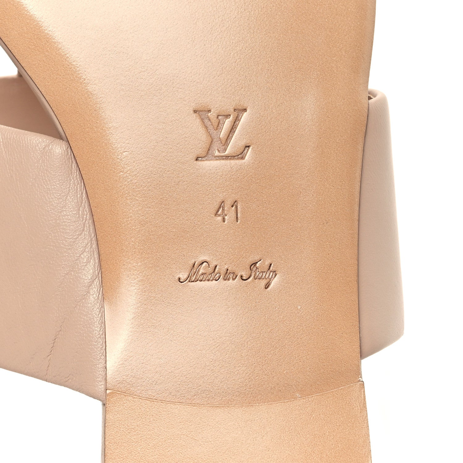 Louis Vuitton Lambskin Embossed Monogram Drapy Flat Thong Sandal 41 Beige 6 of 8