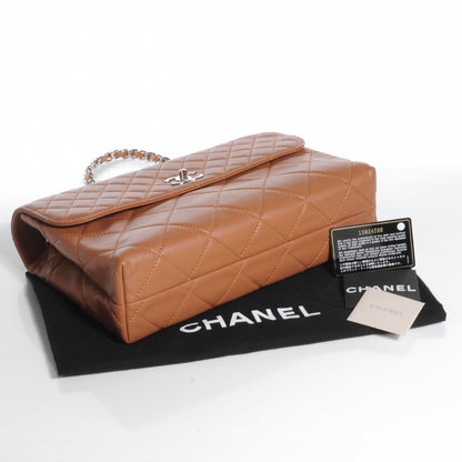 Chanel Leather Quilted In the Business Flap Dark Beige 4 of 7