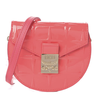MCM Diamond Patent Patricia Round Crossbody Bag Teaberry 1 of 9