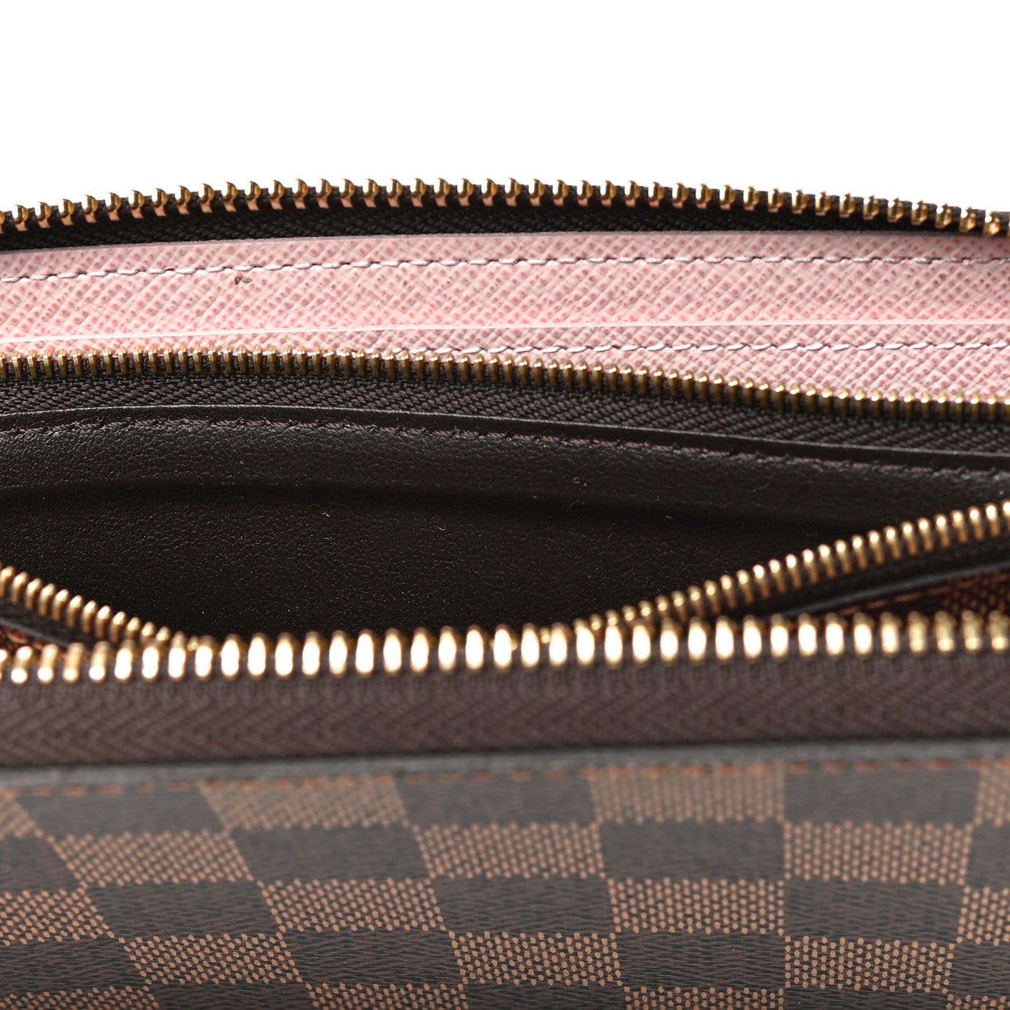 Damier Ebene Clemence Wallet Rose Ballerine
