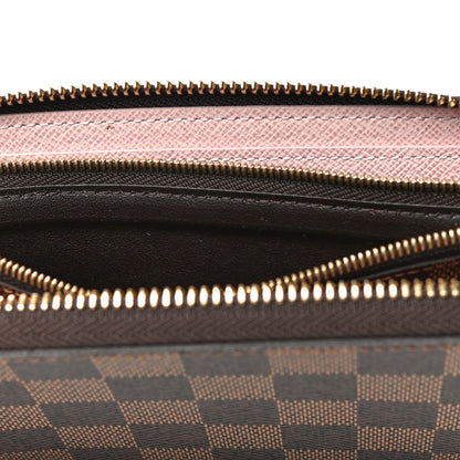 Louis Vuitton Damier Ebene Clemence Wallet Rose Ballerine 10 of 11