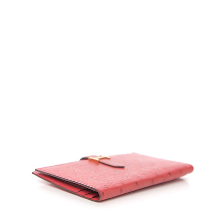 Hermes Ostrich Bearn Wallet Bougainvillea 3 of 7