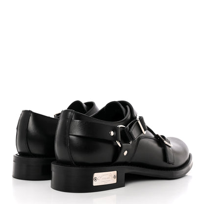 Christian Dior Polished Calfskin Mens Buckle Monk Shoe 44 Black 4 of 10