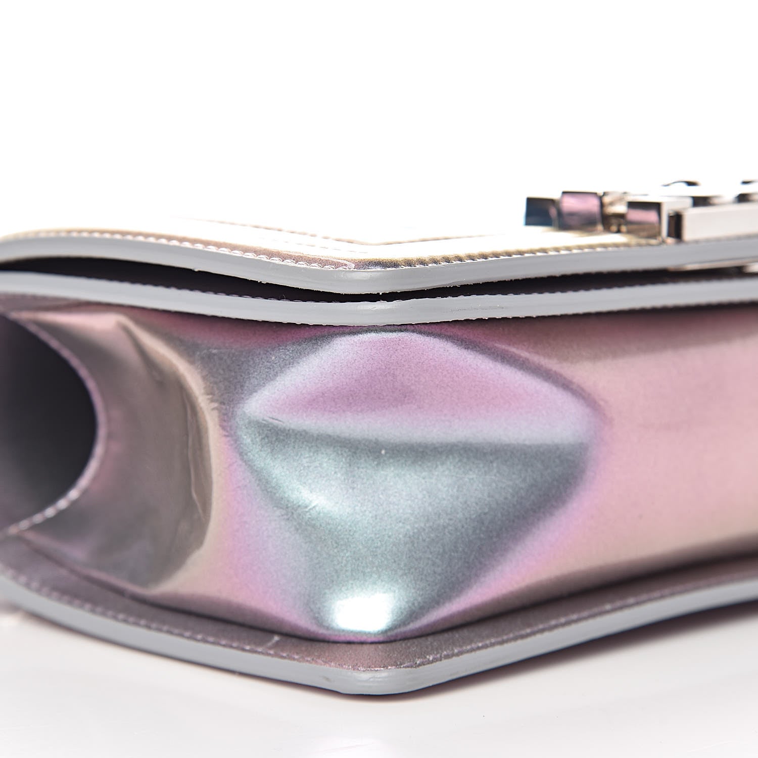 Chanel Iridescent Patent Calfskin PVC Quilted Small Boy Flap Light Purple 9 of 11