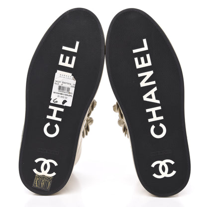 Chanel Metallic Lambskin Camellia High Top Sneakers 36 Gold 5 of 9