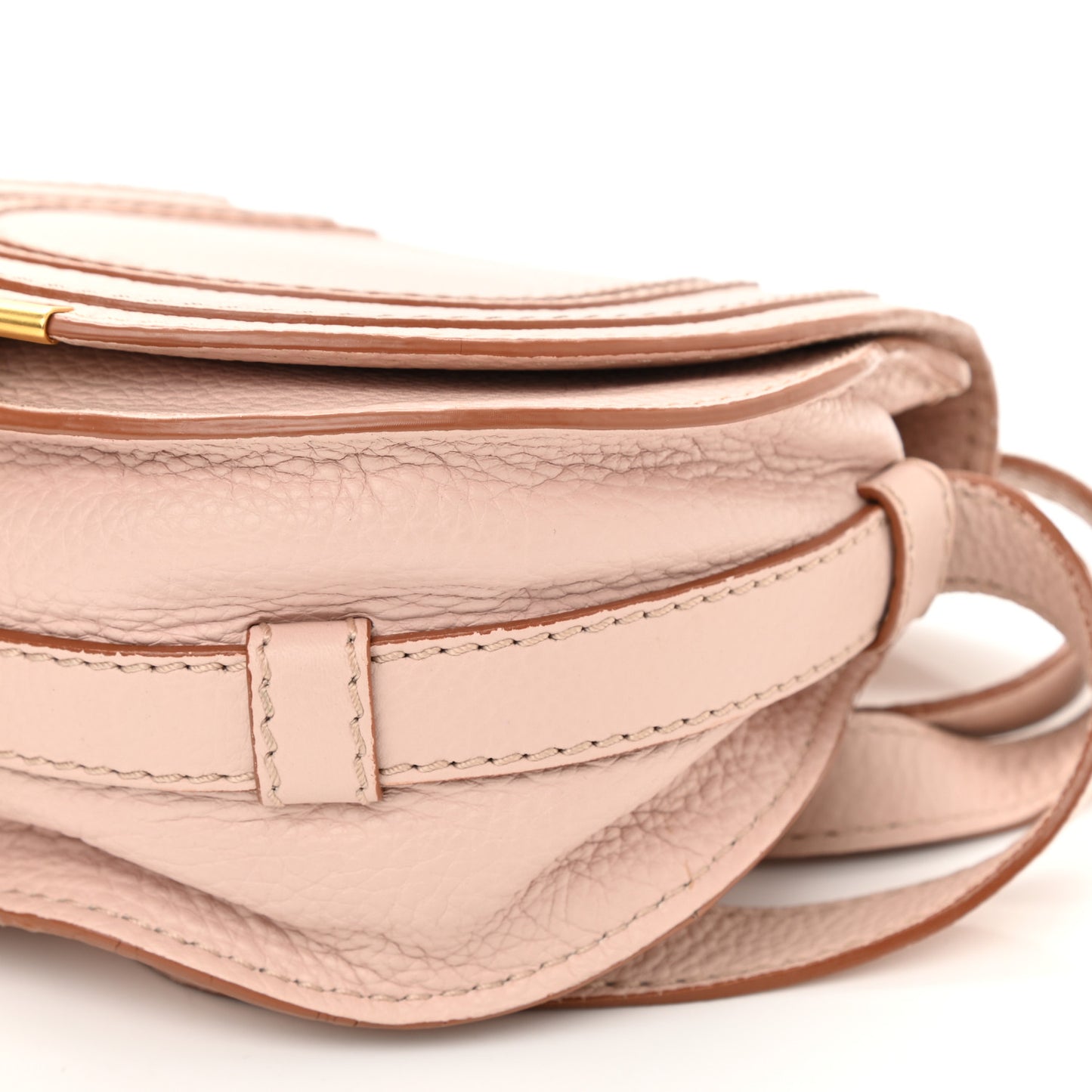 Calfskin Mini Marcie Round Crossbody Bag Blush Nude