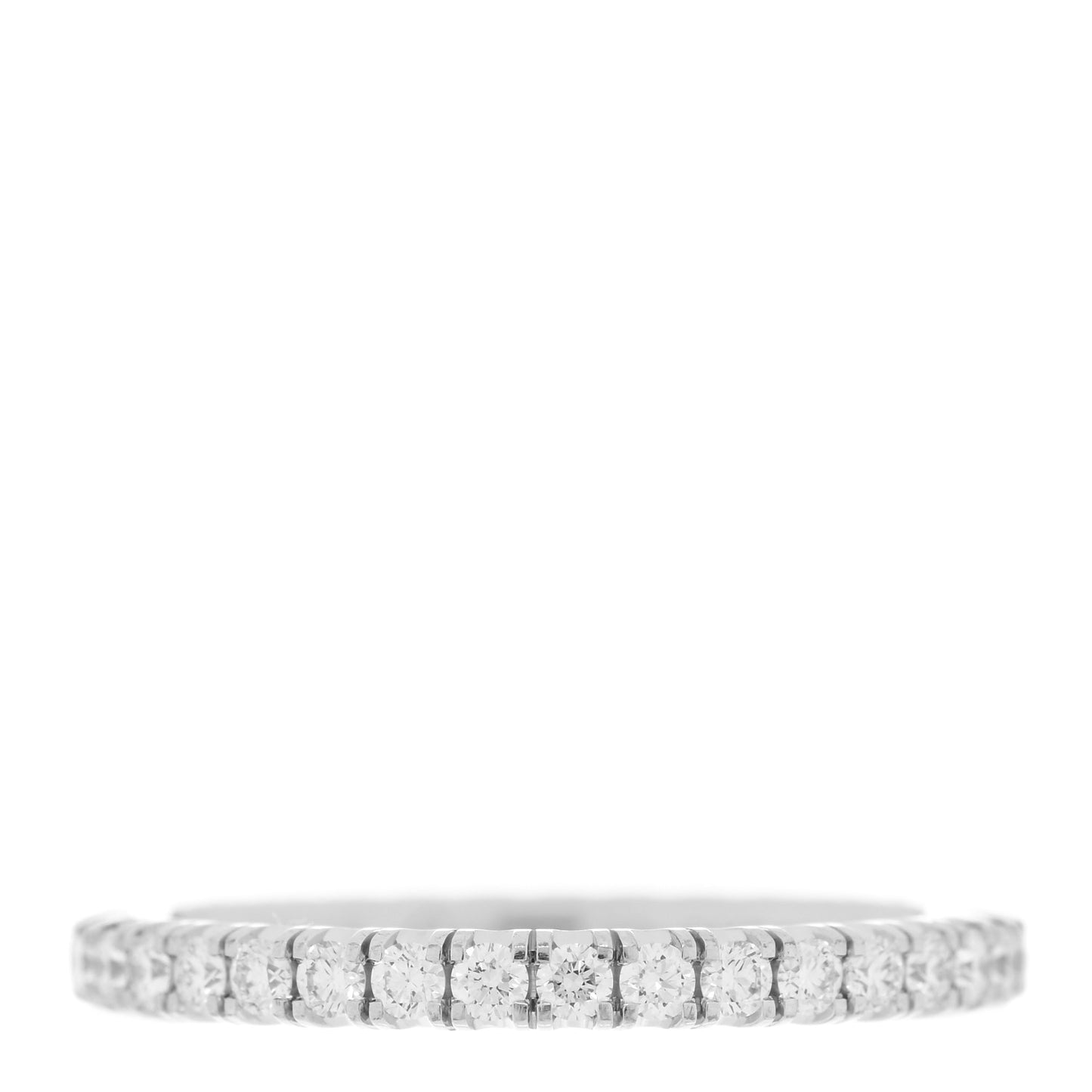 18K White Gold Diamond 2mm Etincelle de Cartier Wedding Band Ring 49 4.75