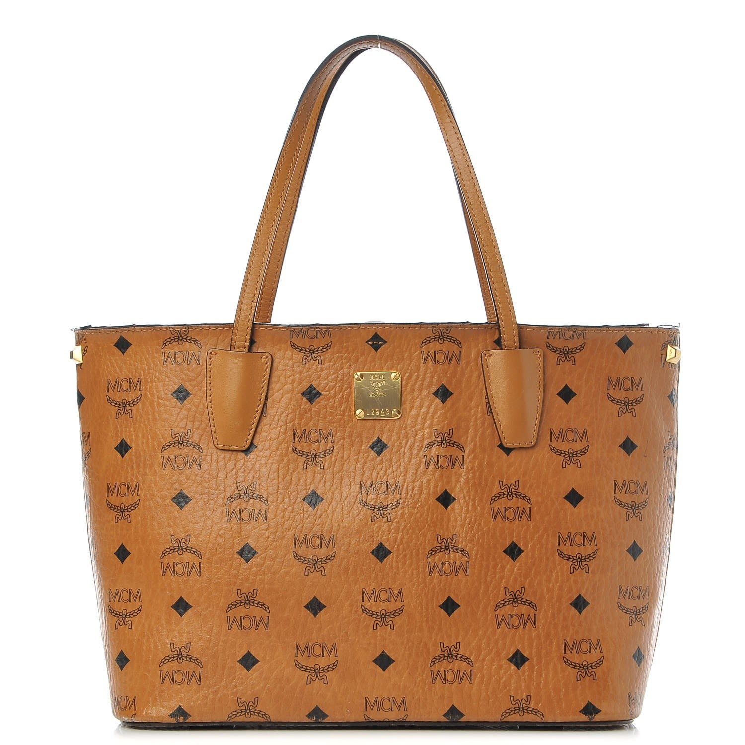 MCM Visetos Shopper Tote Cognac 1 of 21