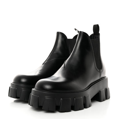 Prada Spazzolato Rois Monolith Chelsea 55mm Ankle Boots 40.5 Black 3 of 9