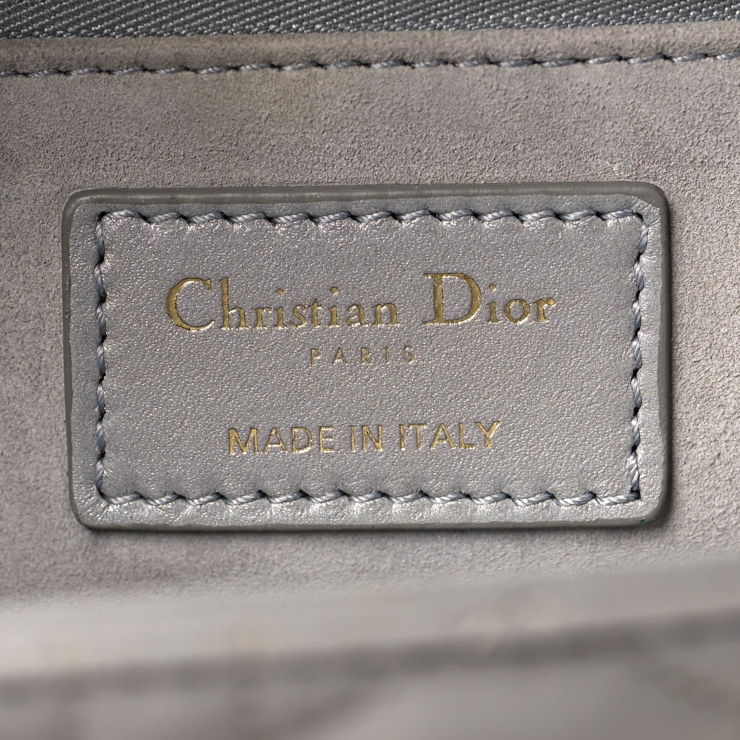 Pearly Lambskin Cannage Medium Lady Dior Grey