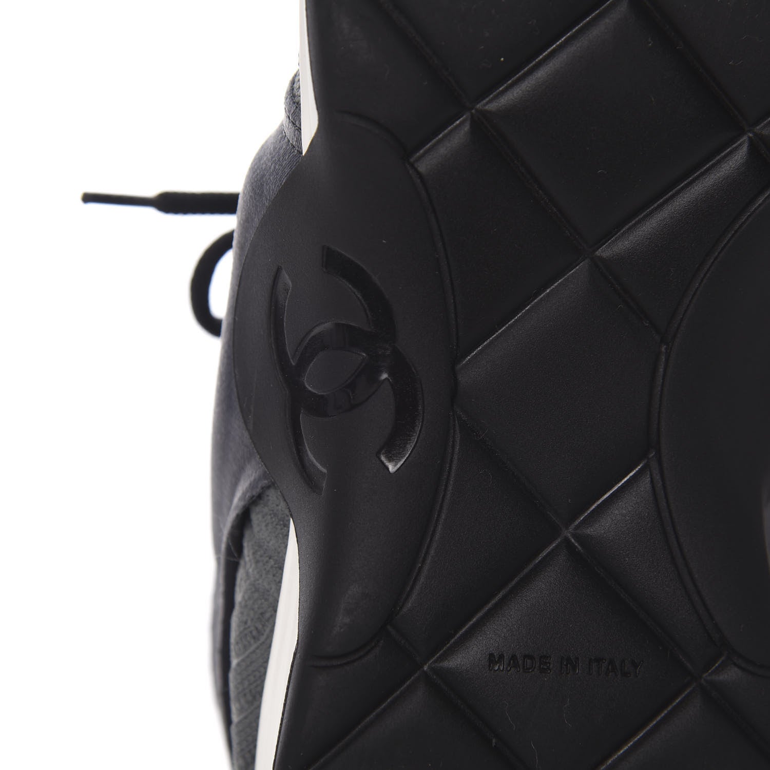 Chanel Stretch Fabric CC Sneakers 41 Grey 6 of 8