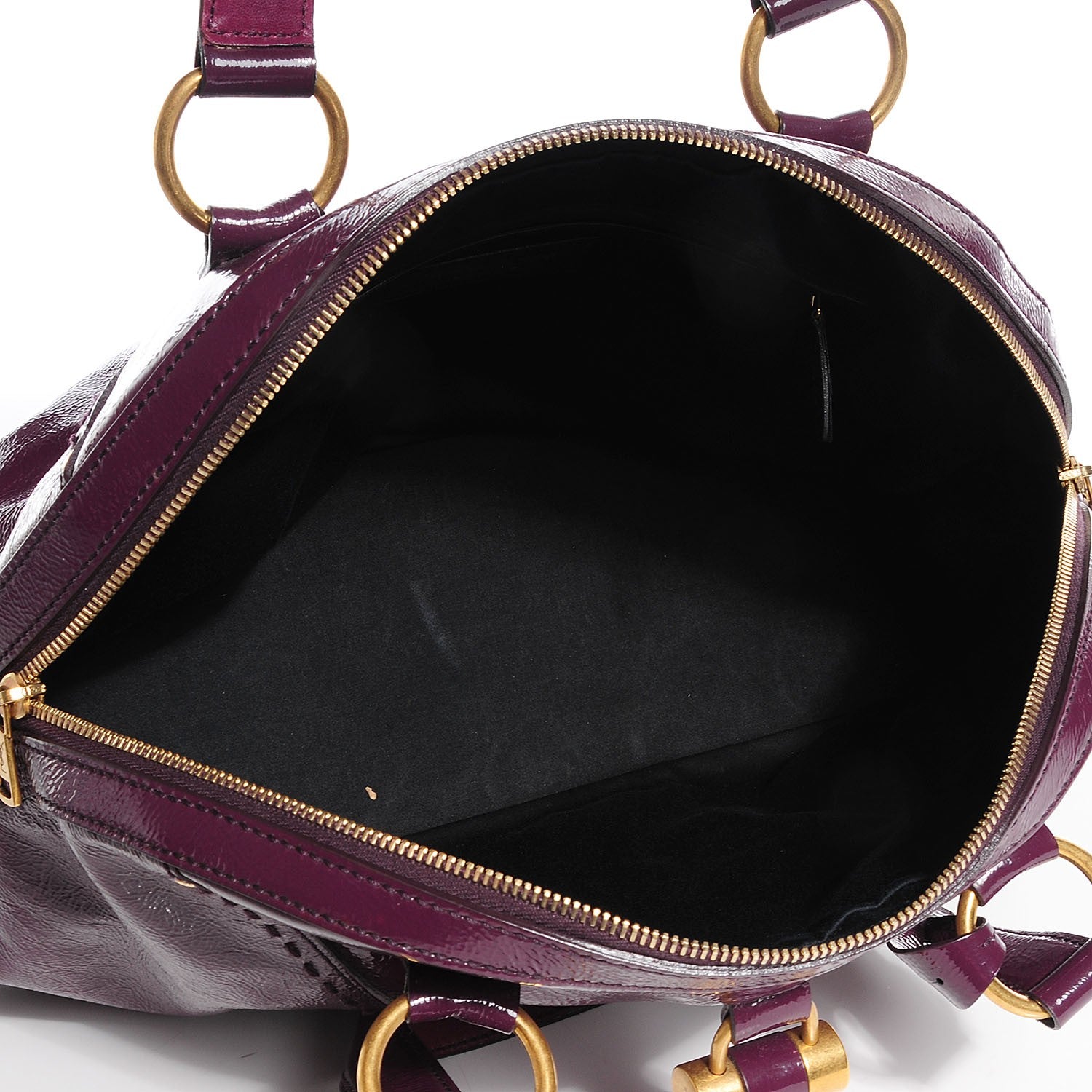 Saint Laurent Patent Calfskin Large Muse Eggplant 5 of 8