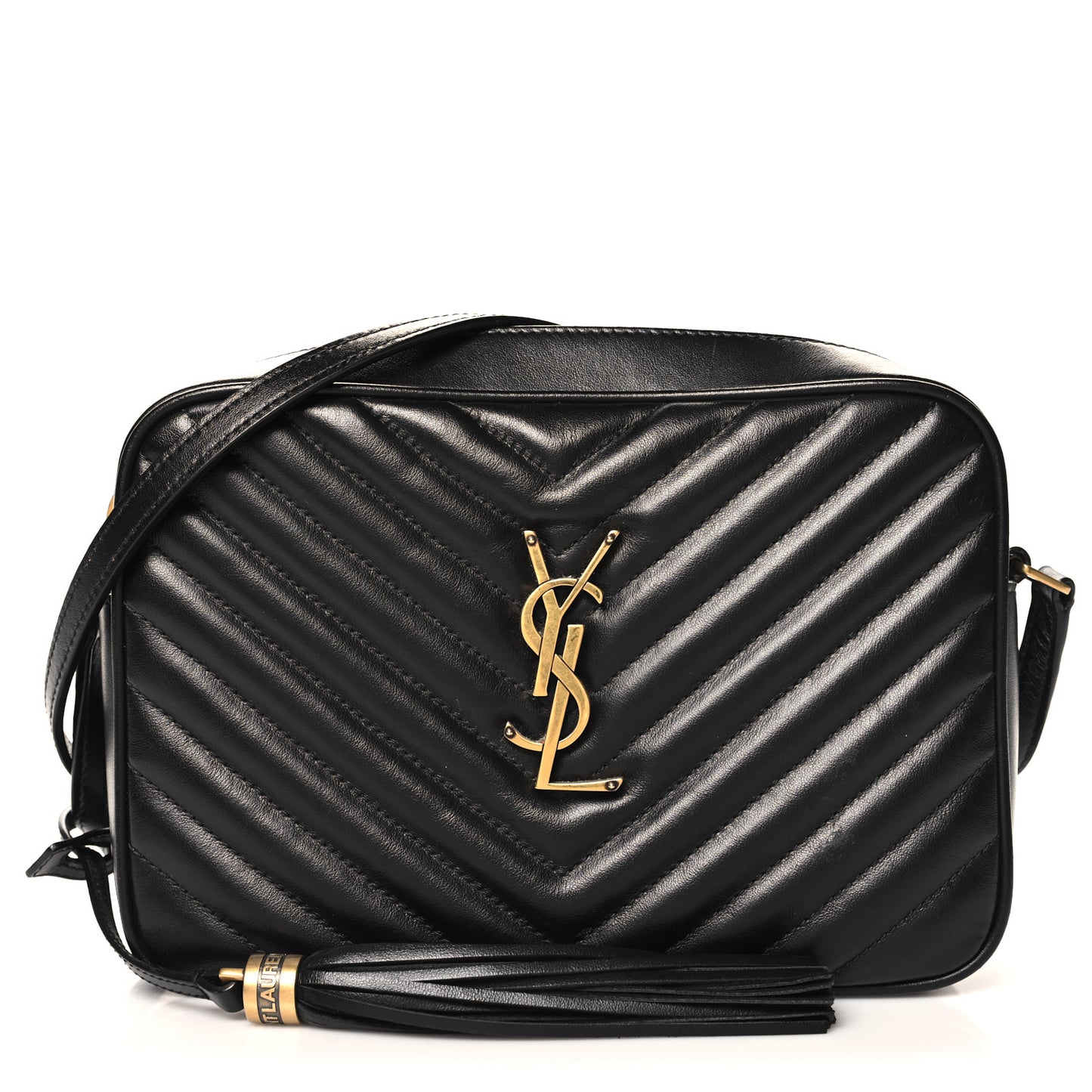 Calfskin Matelasse Monogram Lou Camera Bag Black