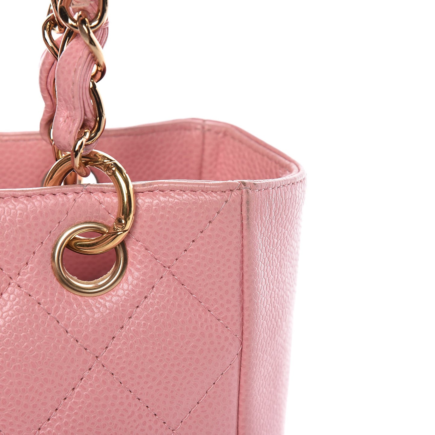 Caviar Quilted Petit Shopping Tote PST Pink