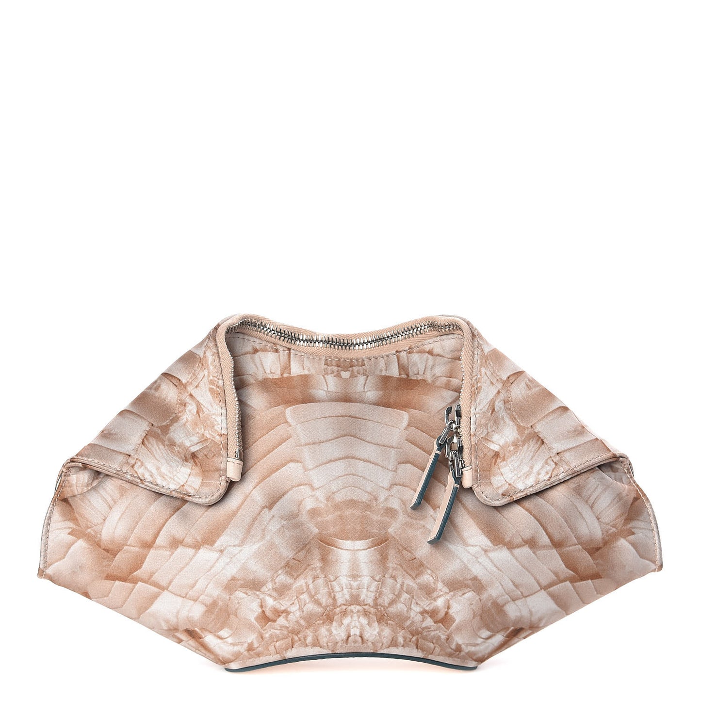 Silk Lace Ruffle Printed Small De Manta Clutch Blush
