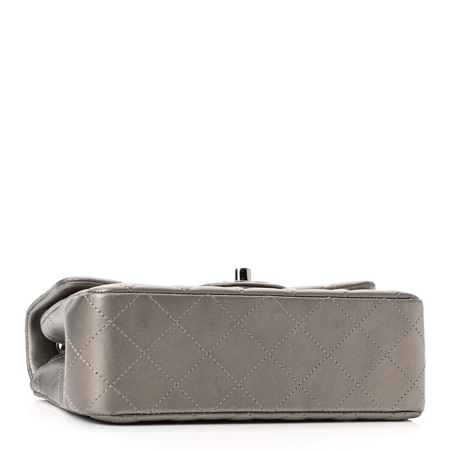 Chanel Metallic Calfskin Quilted Mini Rectangular Flap Ruthenium 4 of 10