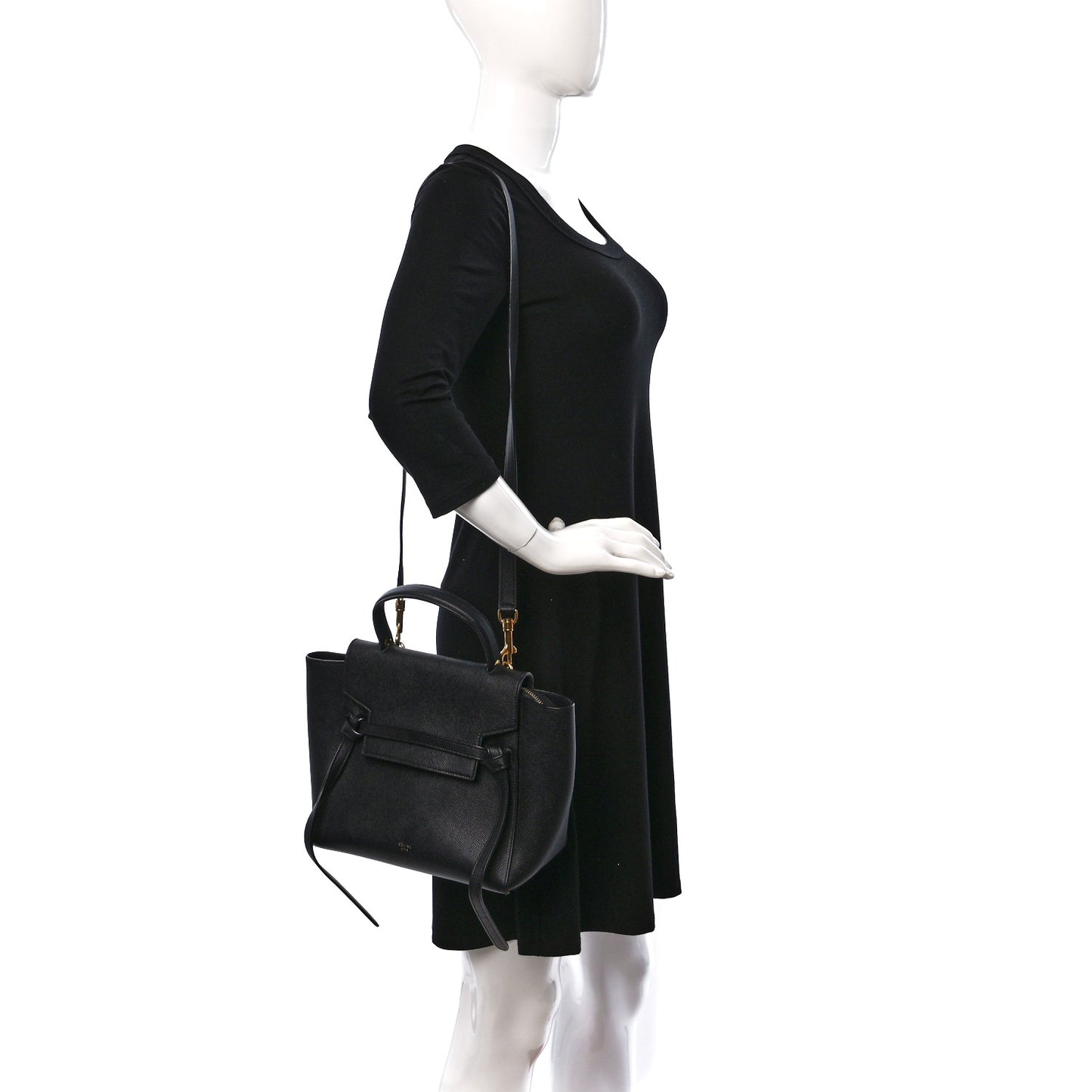 Grained Calfskin Micro Belt Bag Black