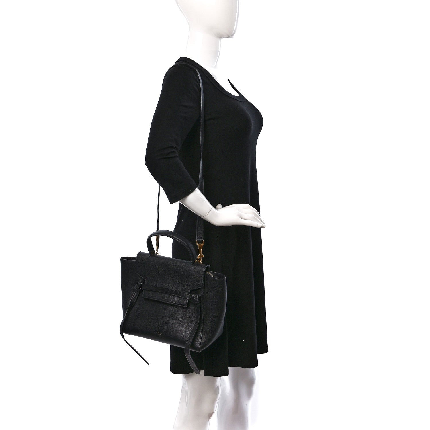 Celine Grained Calfskin Micro Belt Bag Black 2 of 11