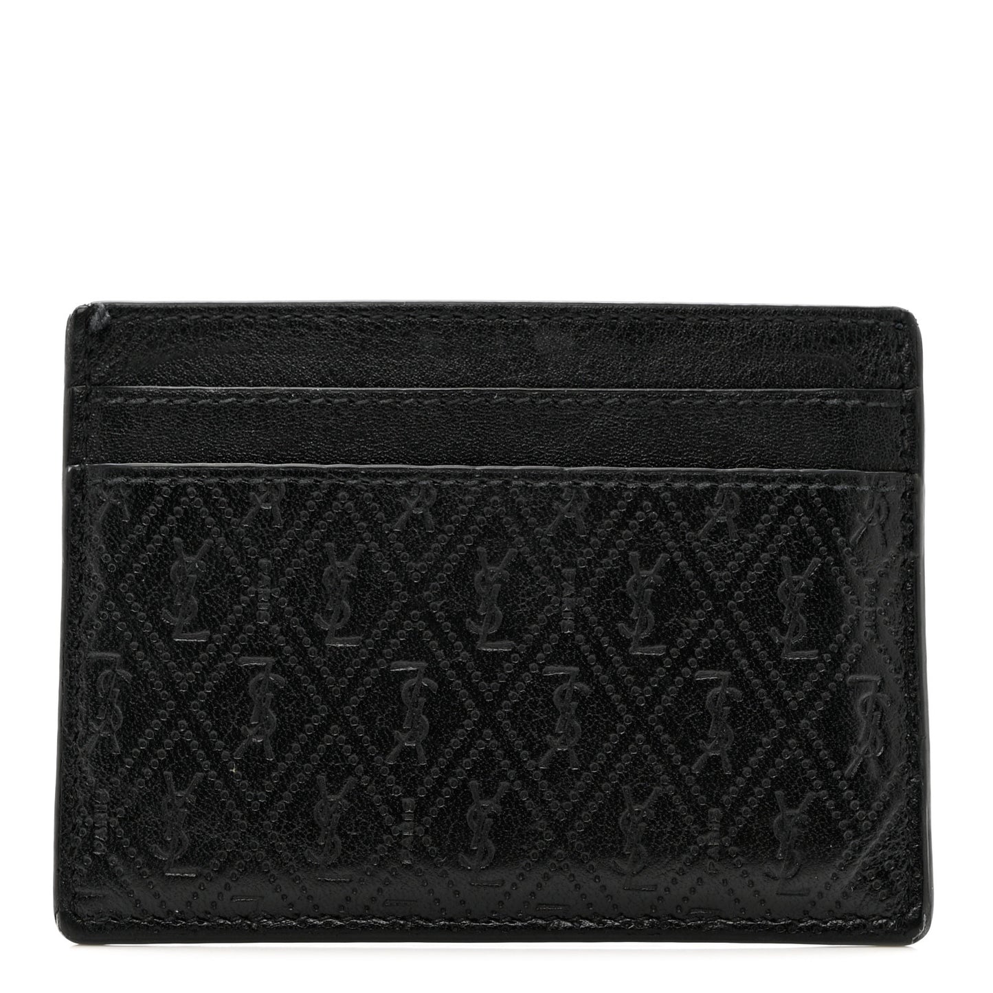 Monogram Embossed Card Case Black