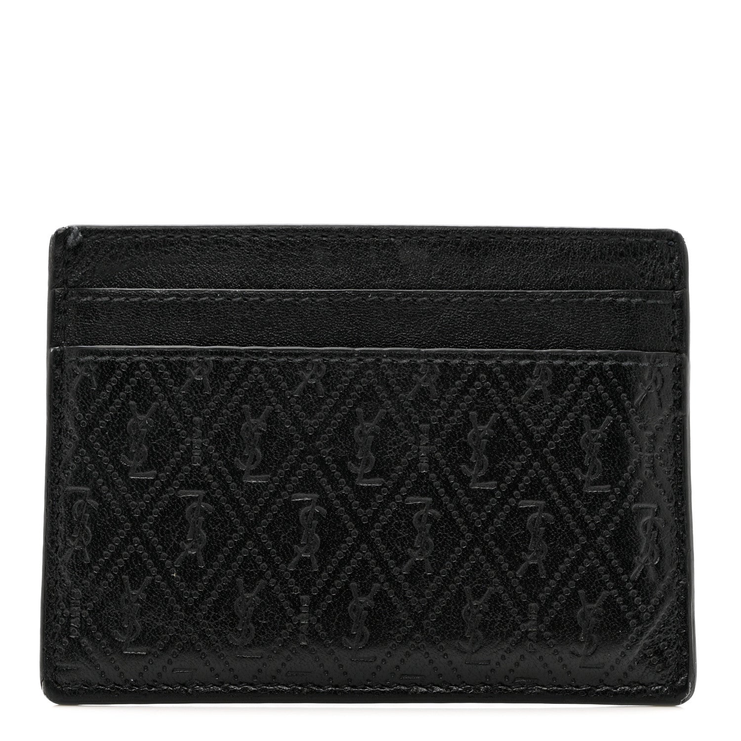 Saint Laurent Monogram Embossed Card Case Black 1 of 9