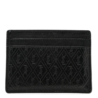 Saint Laurent Monogram Embossed Card Case Black 1 of 9