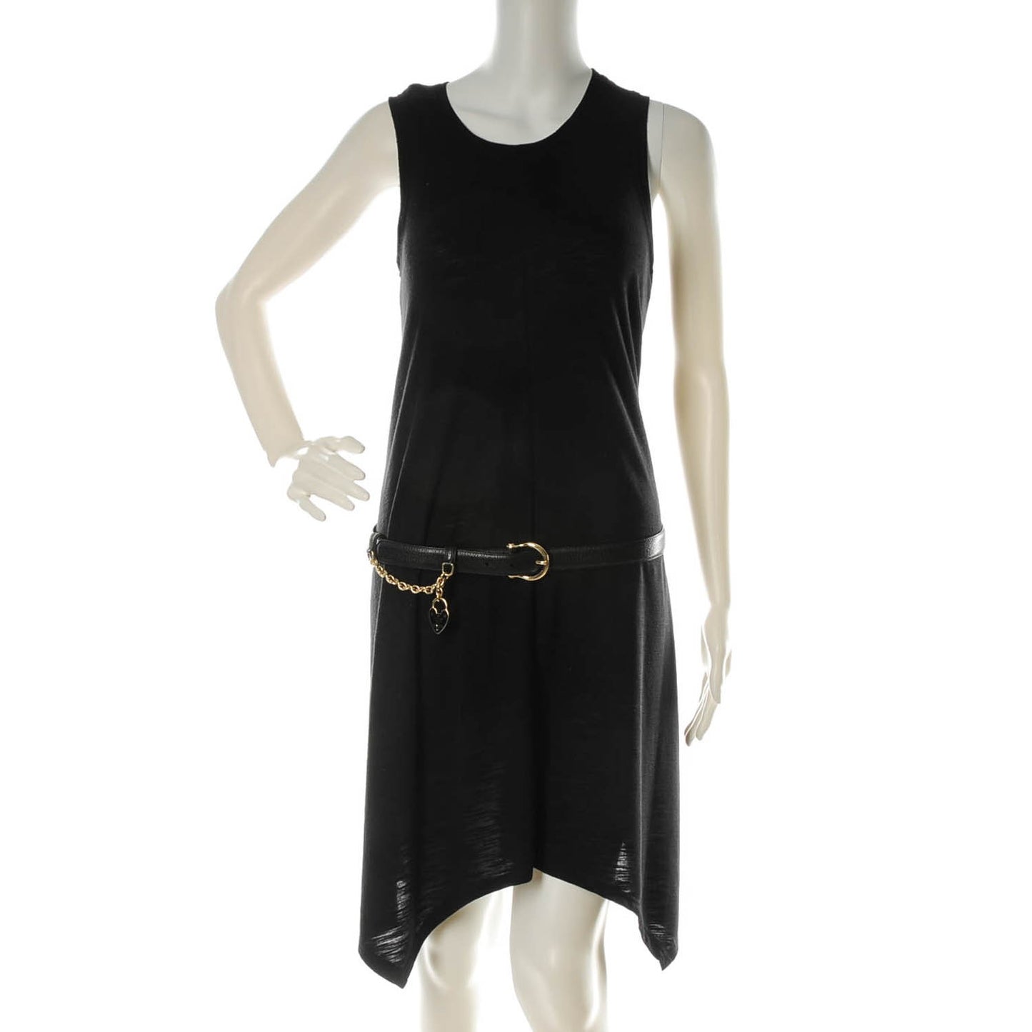 Calfskin Heart Charm Belt 90 36 Black