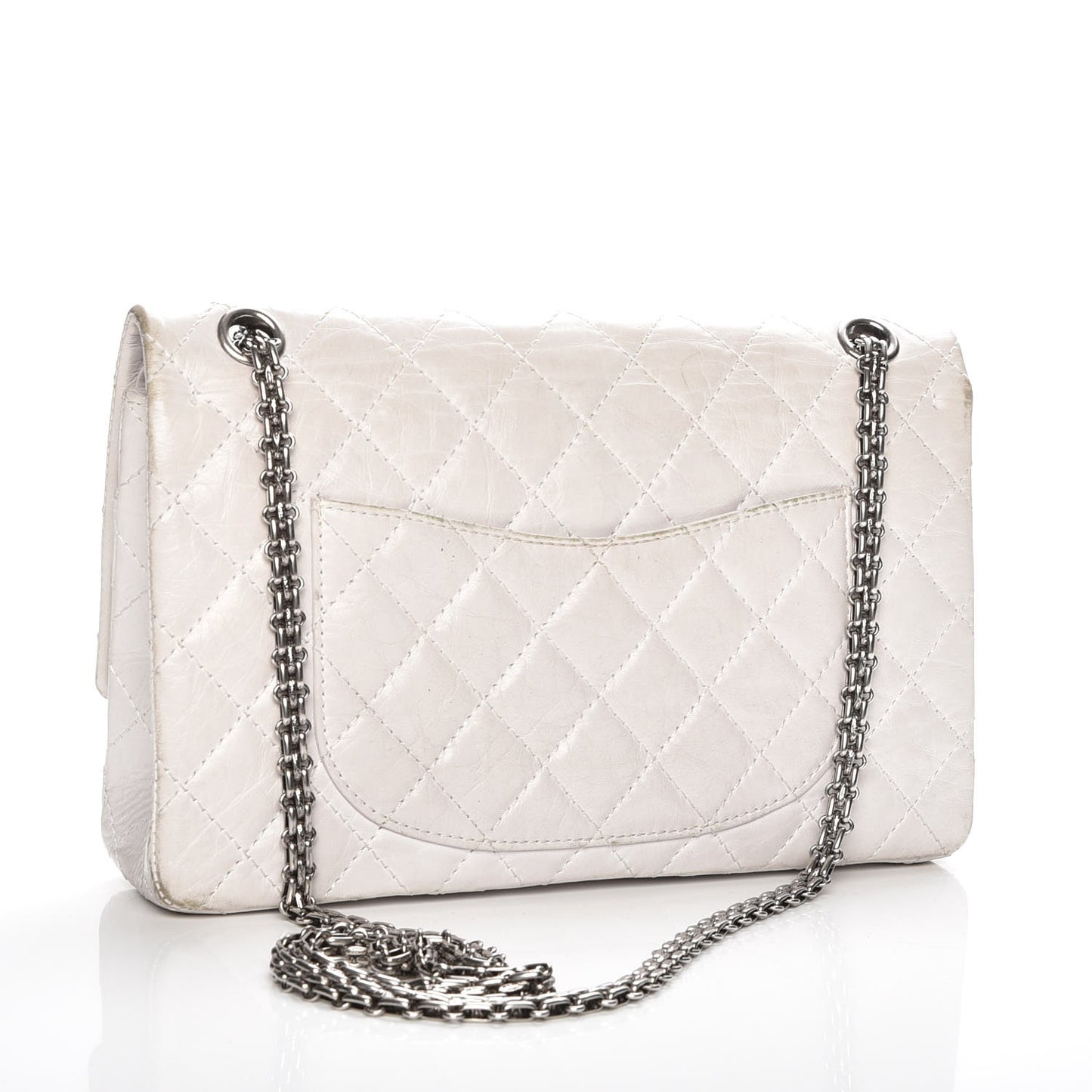 Aged Calfskin Quilted 50th Anniversary 2.55 Reissue Flap 226 White