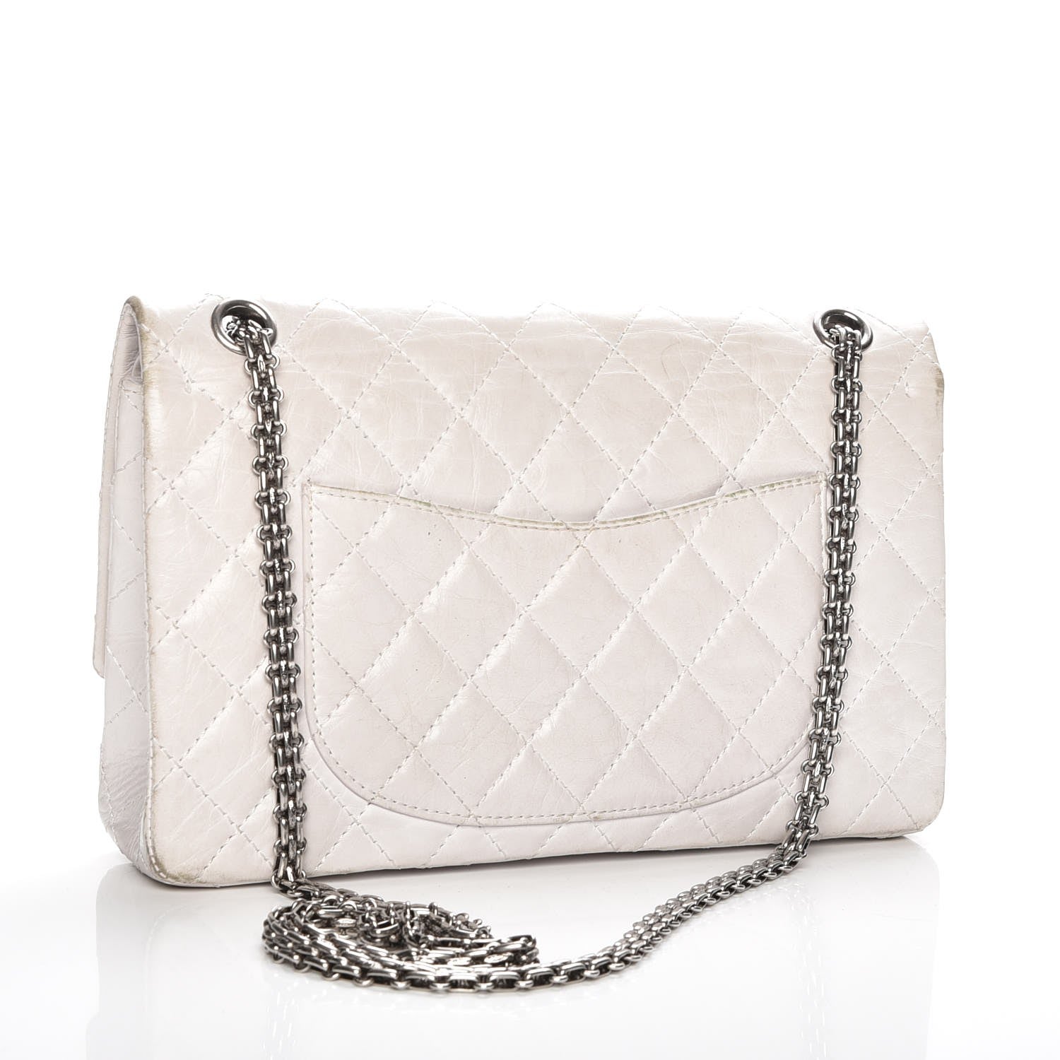Chanel Aged Calfskin Quilted 50th Anniversary 2.55 Reissue Flap 226 White 4 of 11