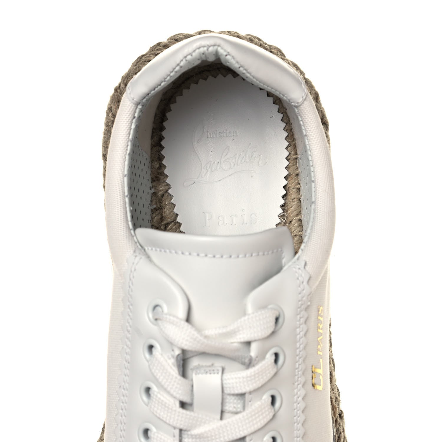 Christian Louboutin Toile Calfskin Espasneak Flat Sneaker 40 Ivory 7 of 8