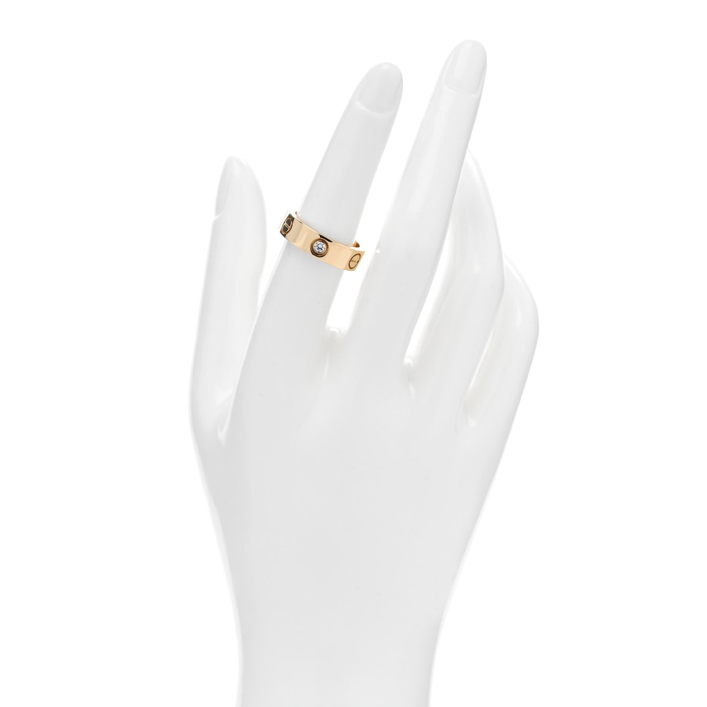 18K Yellow Gold 3 Diamond 5.5mm LOVE Ring 53 6.25