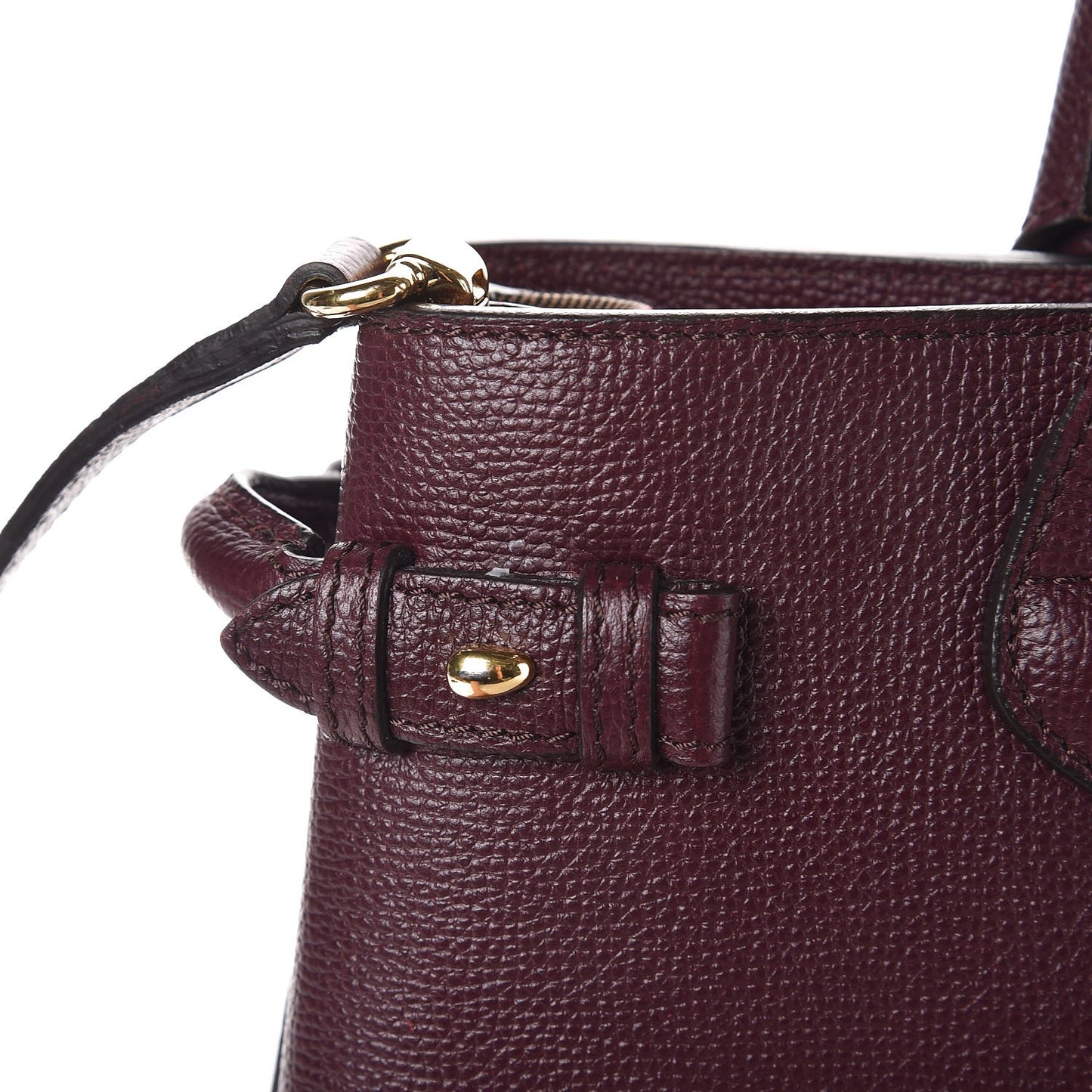 Grainy Calfskin House Check Medium Banner Tote Mahogany Red