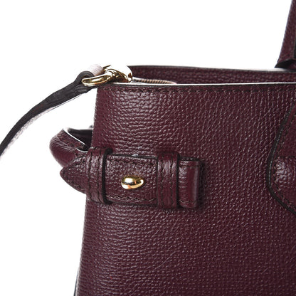 Burberry Grainy Calfskin House Check Medium Banner Tote Mahogany Red 7 of 13
