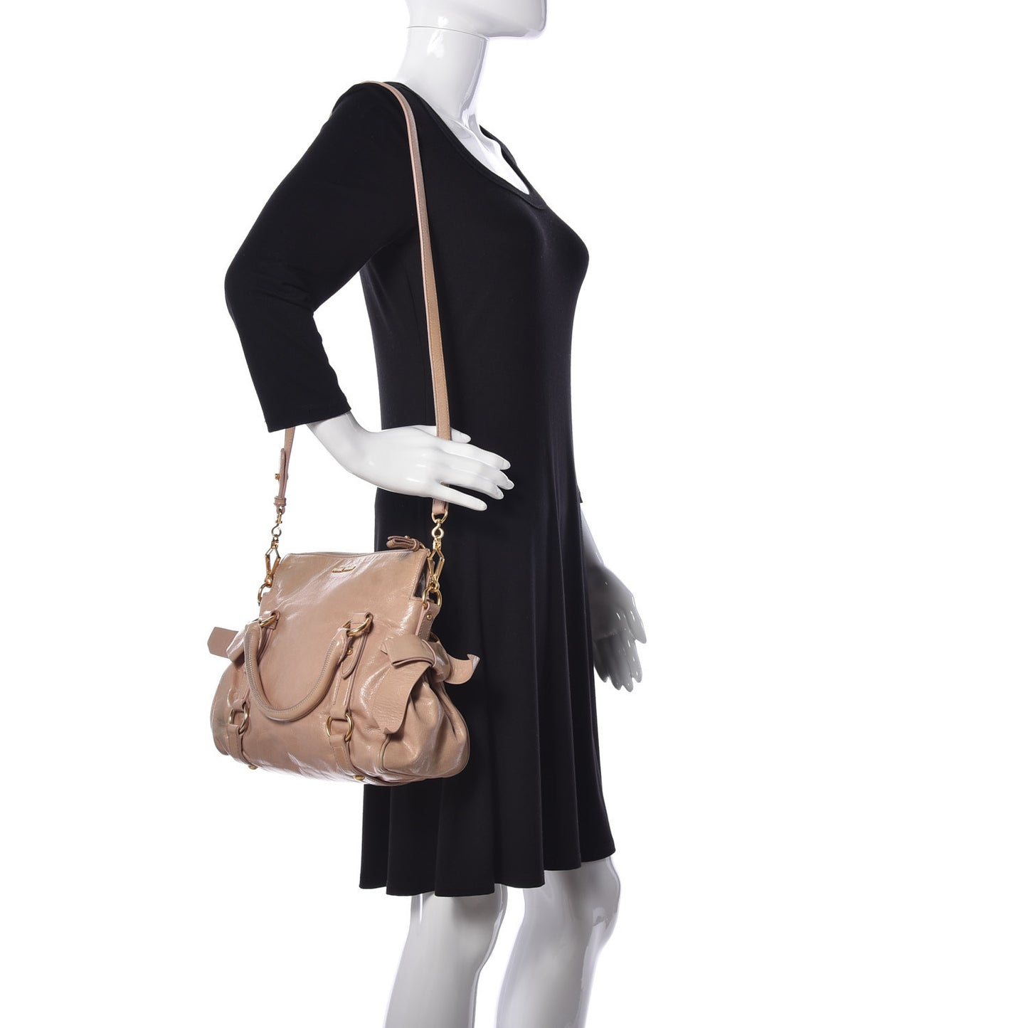 Vitello Lux Mini Bow Bag Cipria
