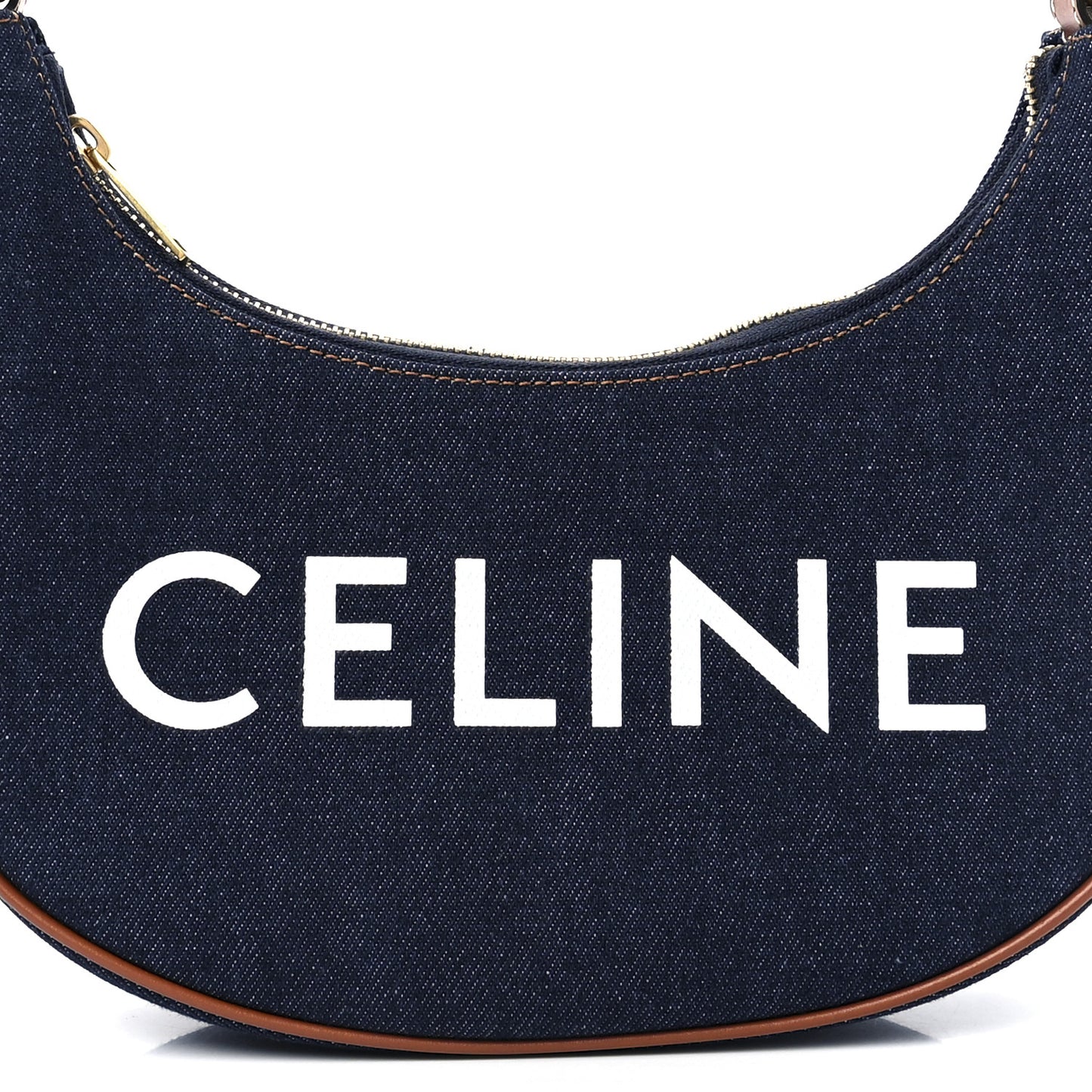 Denim Ava Shoulder Bag Navy Tan