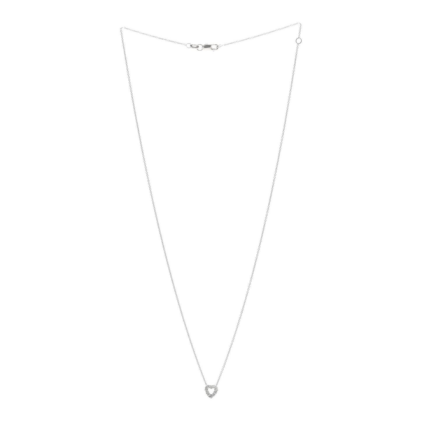 18K White Gold Diamond Tiny Treasures Heart Pendant Necklace