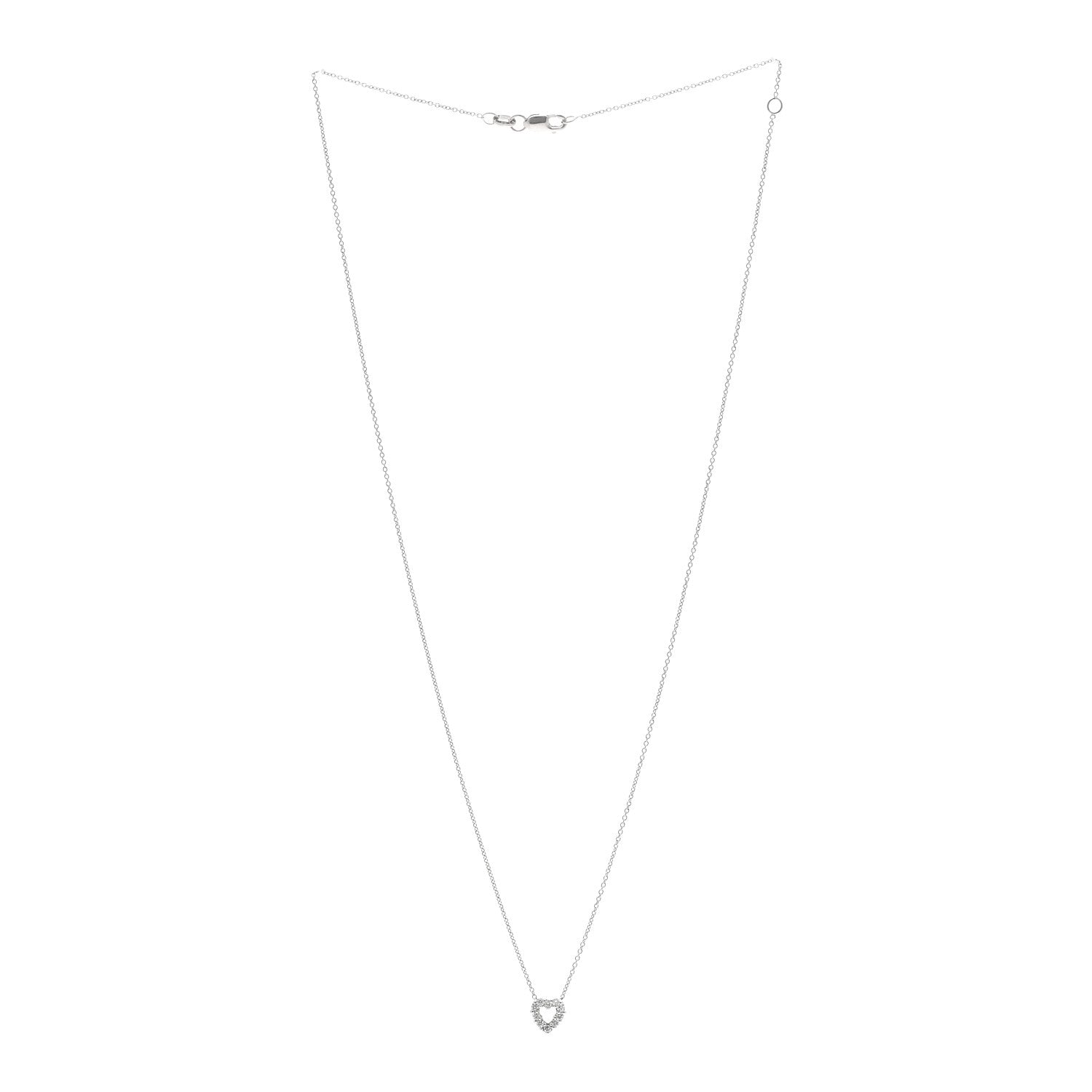 Roberto Coin 18K White Gold Diamond Tiny Treasures Heart Pendant Necklace 3 of 4
