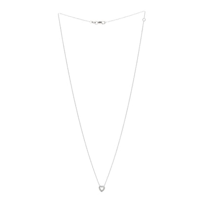 Roberto Coin 18K White Gold Diamond Tiny Treasures Heart Pendant Necklace 3 of 4