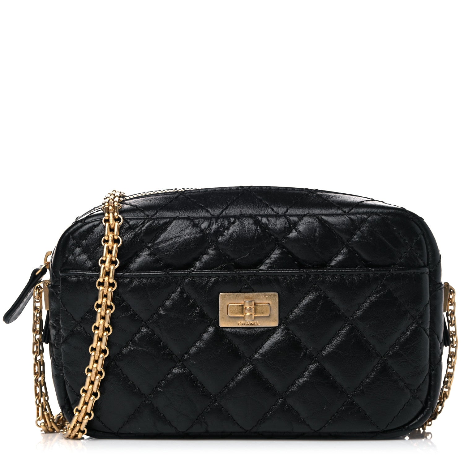 Chanel Aged Calfskin Quilted Mini Reissue Camera Case Black 1 of 12