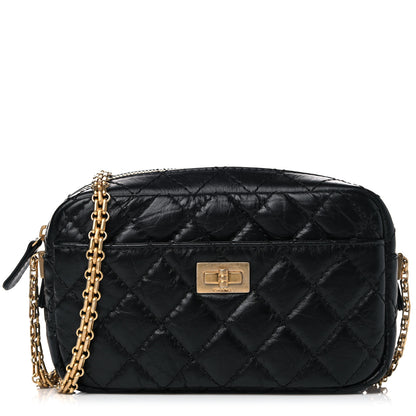 Chanel Aged Calfskin Quilted Mini Reissue Camera Case Black 1 of 12