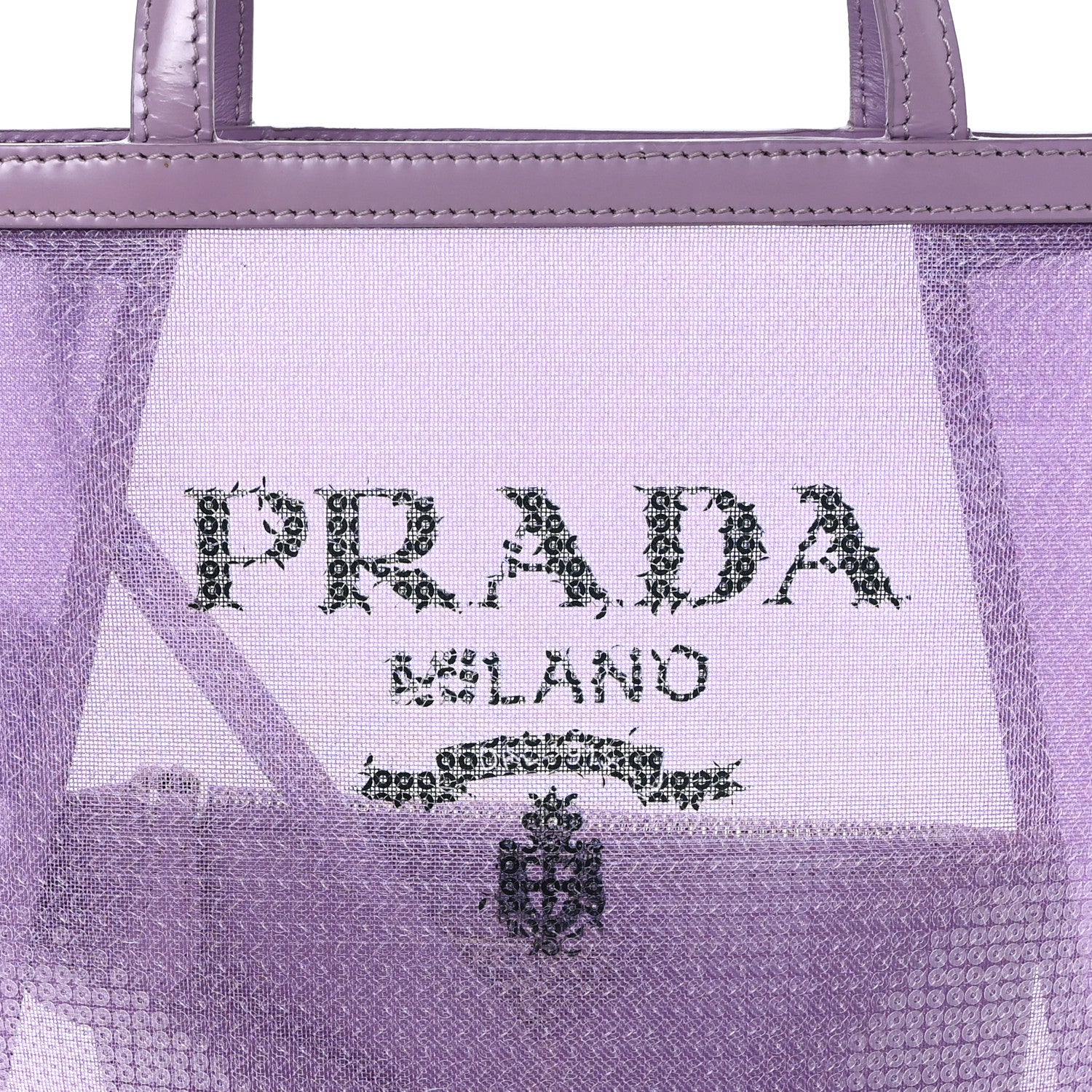 Prada Sequin Mesh Small Tote Bag Lilium 8 of 10