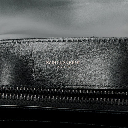 Saint Laurent Calfskin Y Quilted Monogram Monochrome Small Loulou Chain Satchel Black 6 of 14