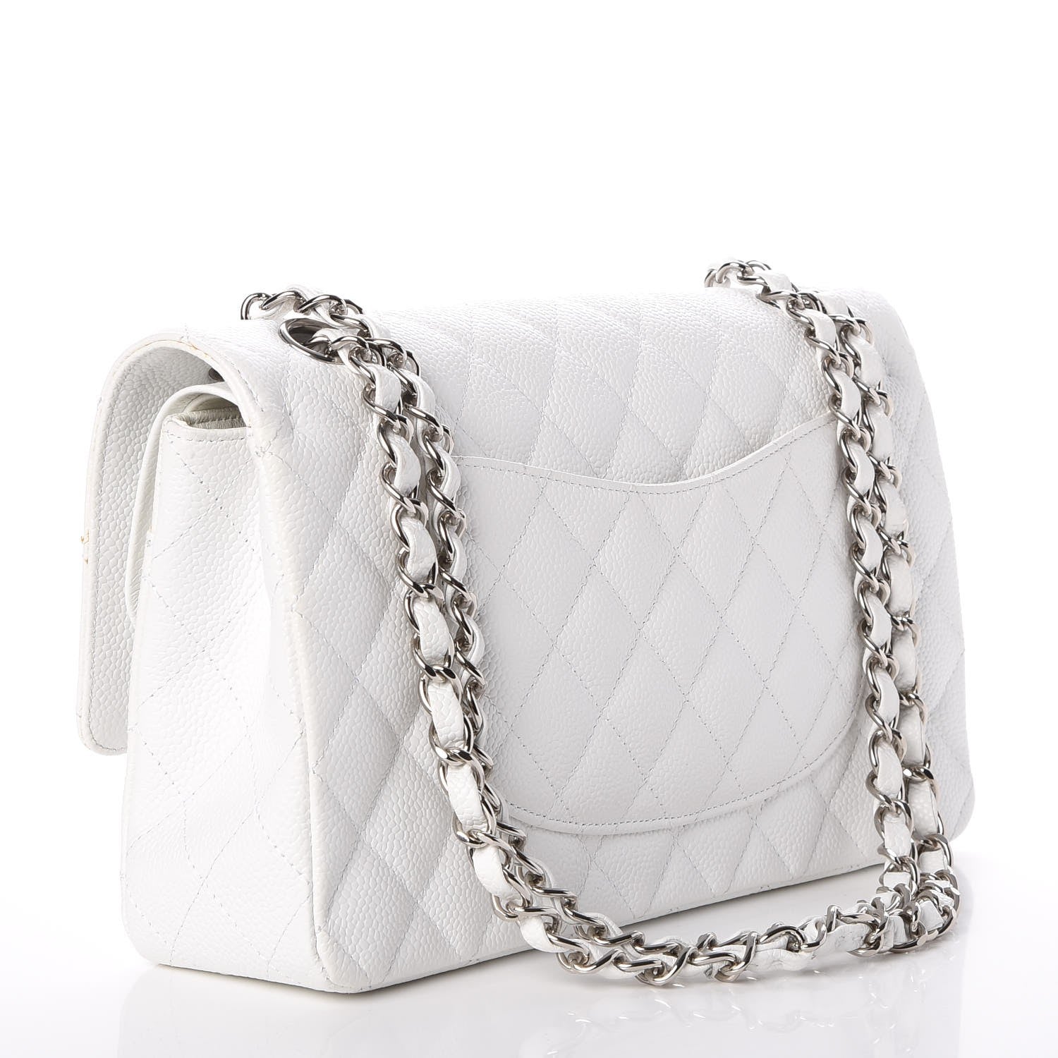 Chanel Caviar Quilted Medium Double Flap White 3 of 9