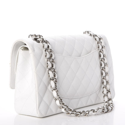 Chanel Caviar Quilted Medium Double Flap White 3 of 9