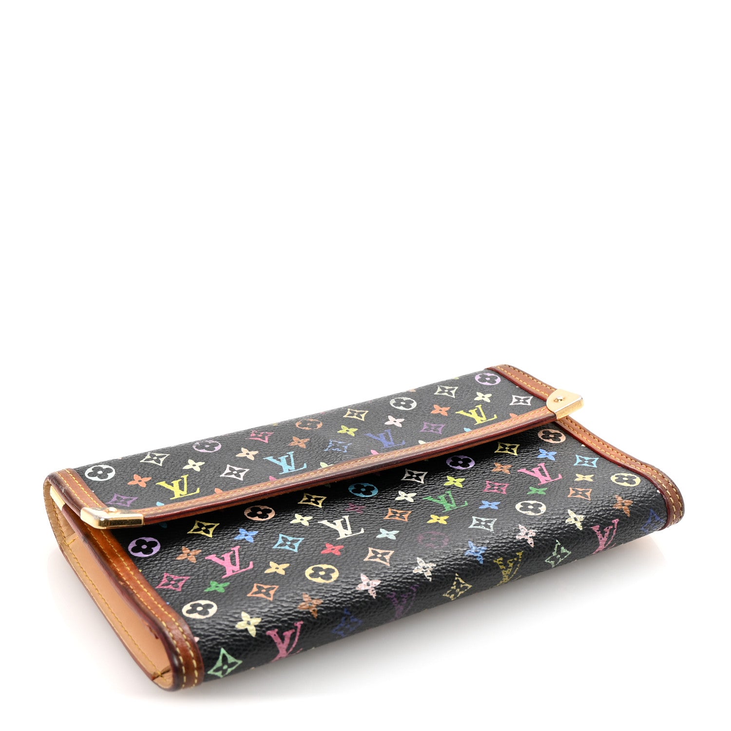 Louis Vuitton Monogram Multicolor Porte Tresor International Wallet Black 4 of 6